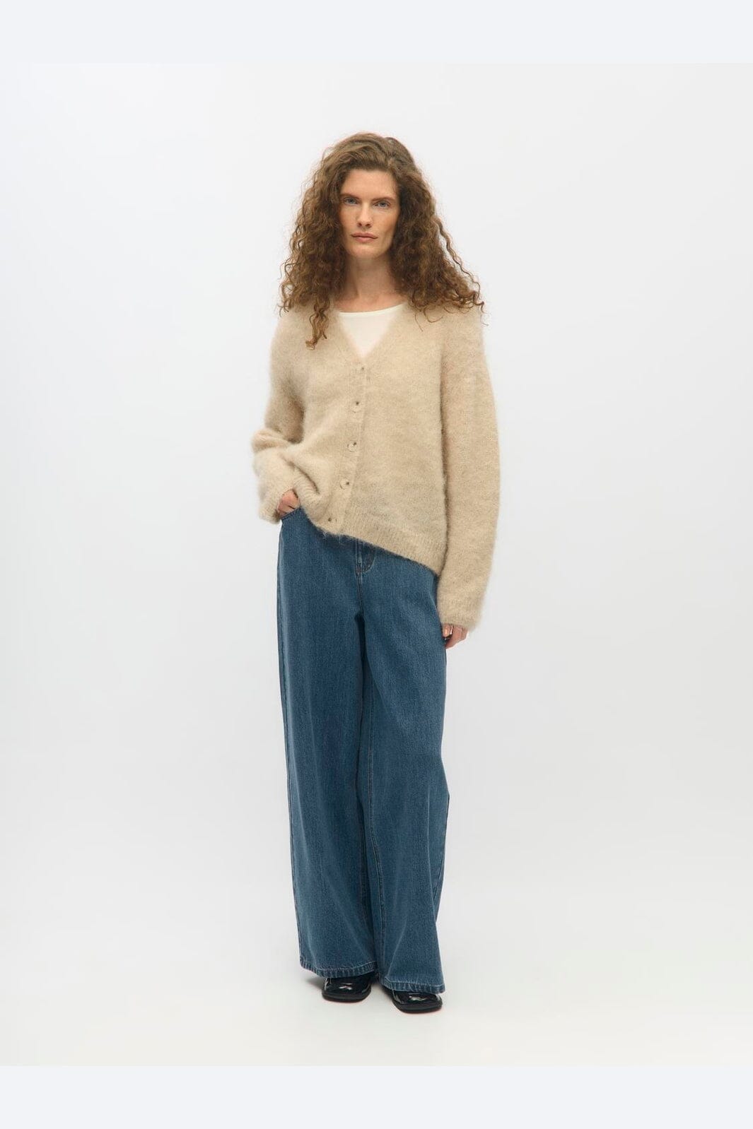 Object - Objharry L/S Lo Knit Cardigan - 5066746 Birch Melange