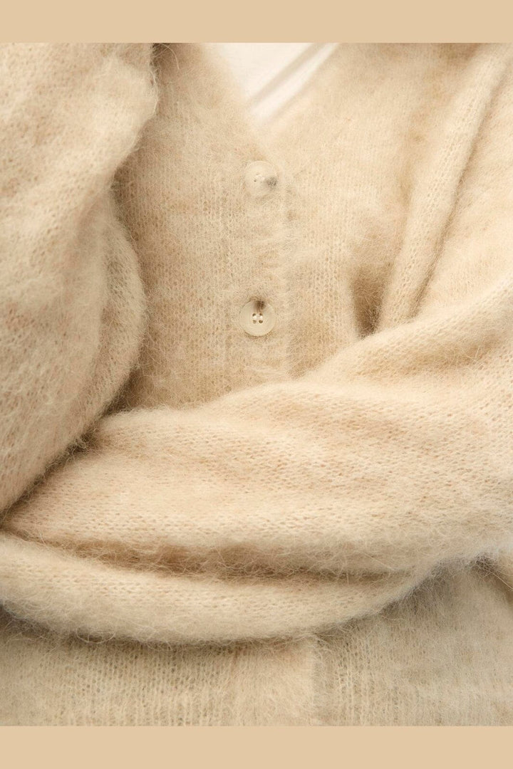 Object - Objharry L/S Lo Knit Cardigan - 5066746 Birch Melange