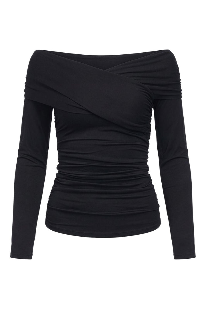 Object - Objlevih L/S Cross Over Top - 5251903 Black
