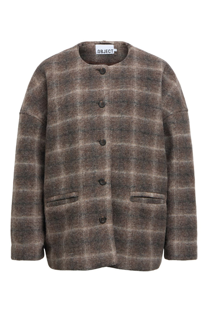 Object - Objmaise L/S Lo Scarf Jacket - 5049715 Carafe Check