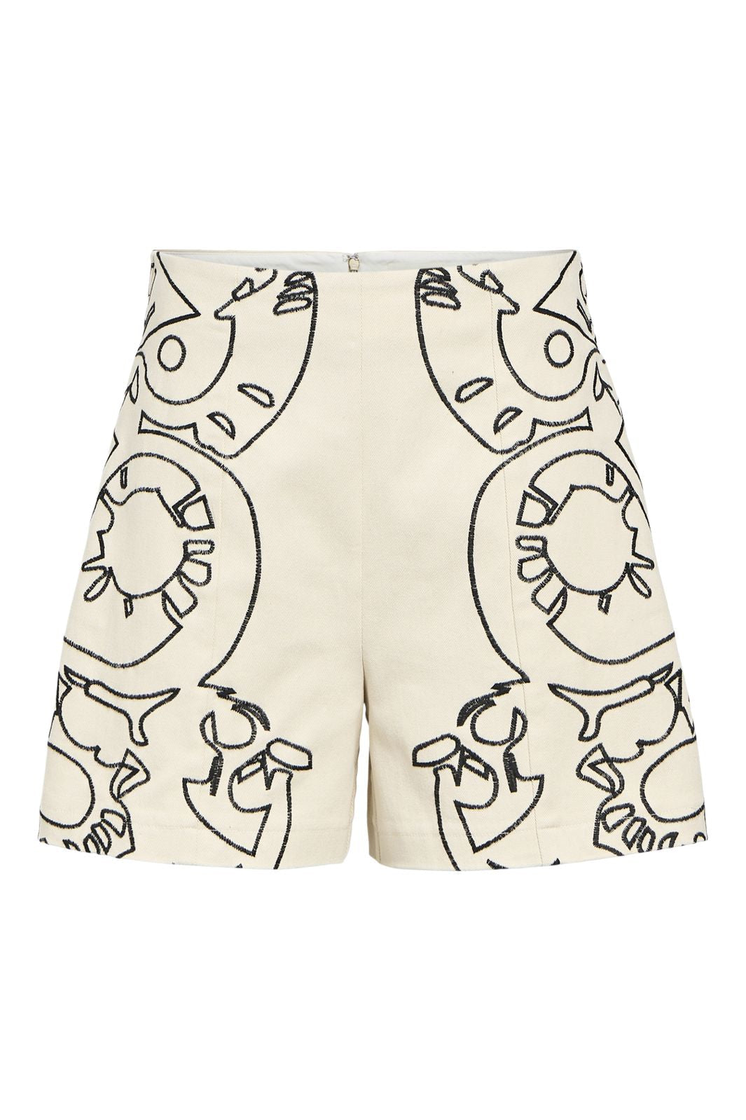 Object - Objmaple Wide Shorts Cc2 Ss - 4660238 Sandshell Sky Captain Embroidery