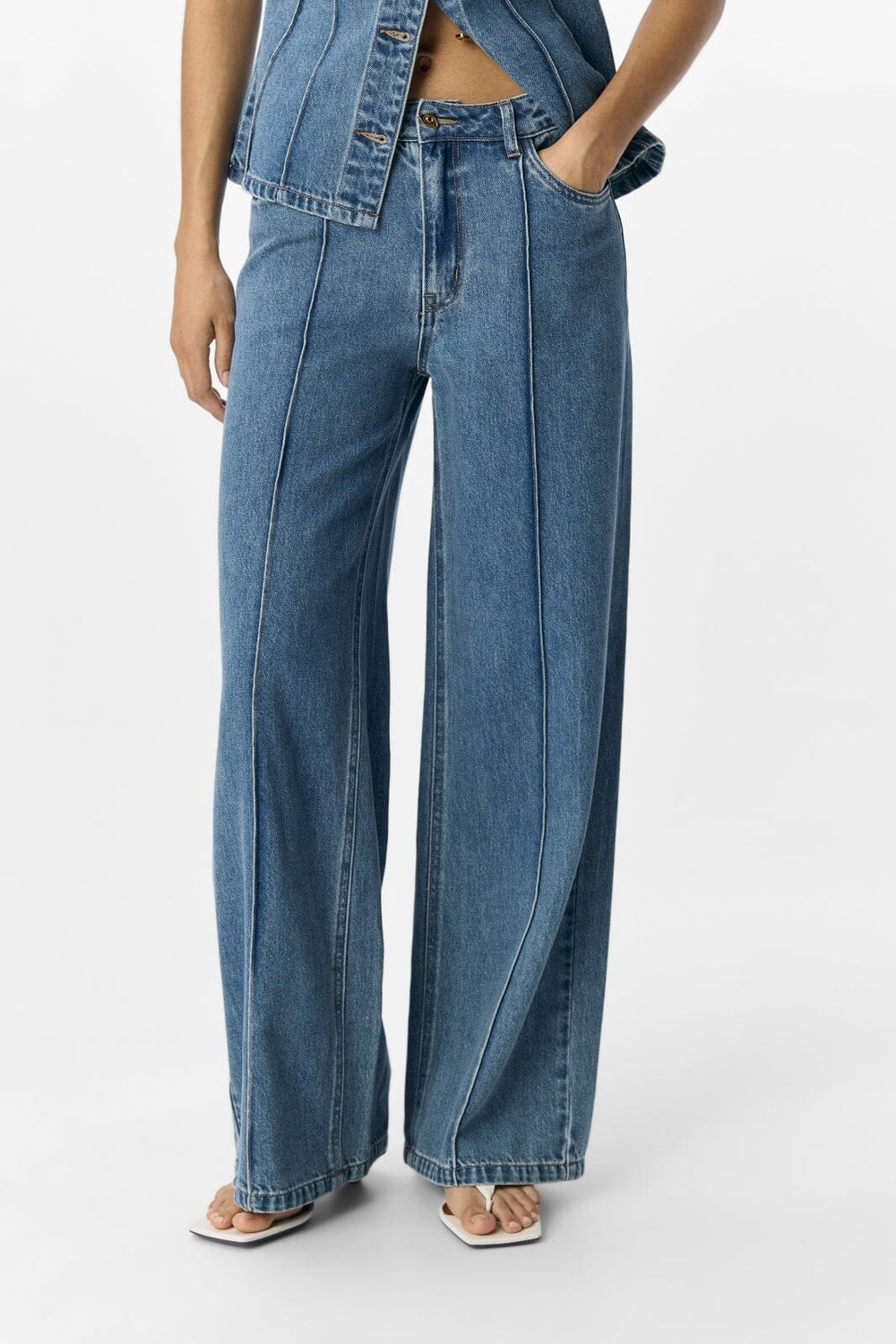 Object - Objmoji Divona Wide Jeans 140 - 4823949 Medium Blue Denim