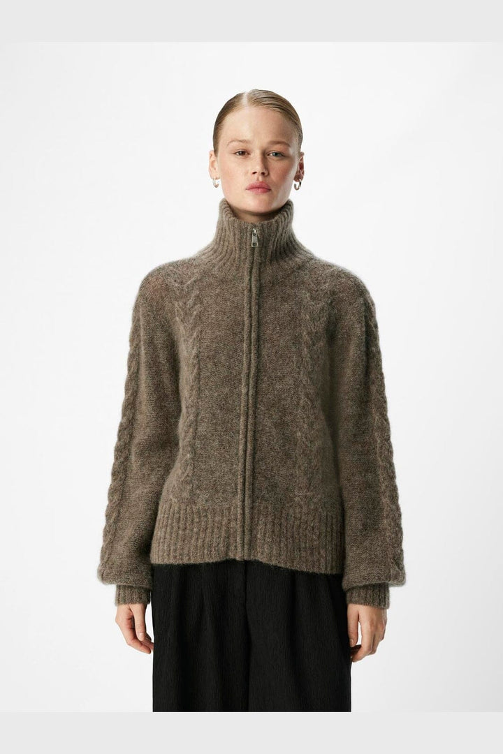 Object - Objnete Lo Knit Cardigan - 4601882 Morel Melange