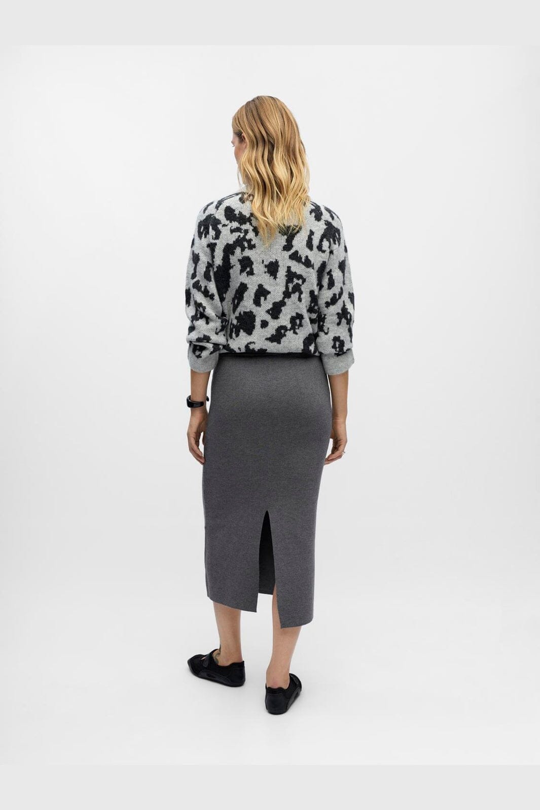 Object - Objreynard Knit Skirt - 4856930 Medium Grey Melange