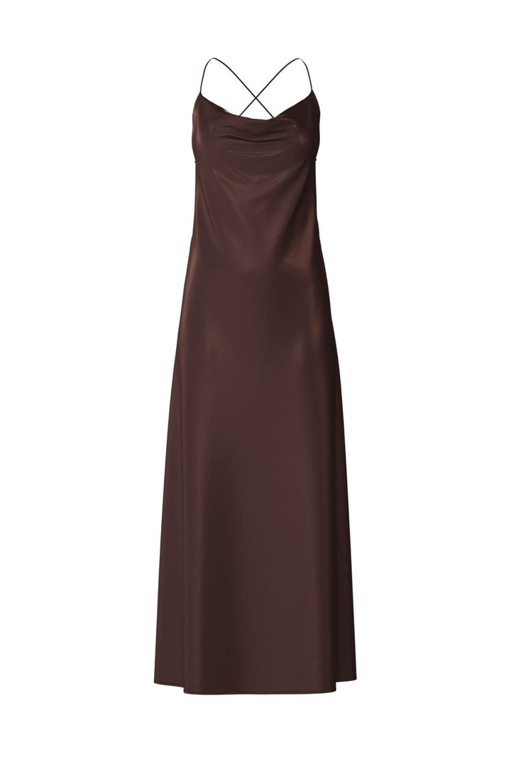 Object - Objsally Maxi Slip Dress - 5094700 Seal Brown