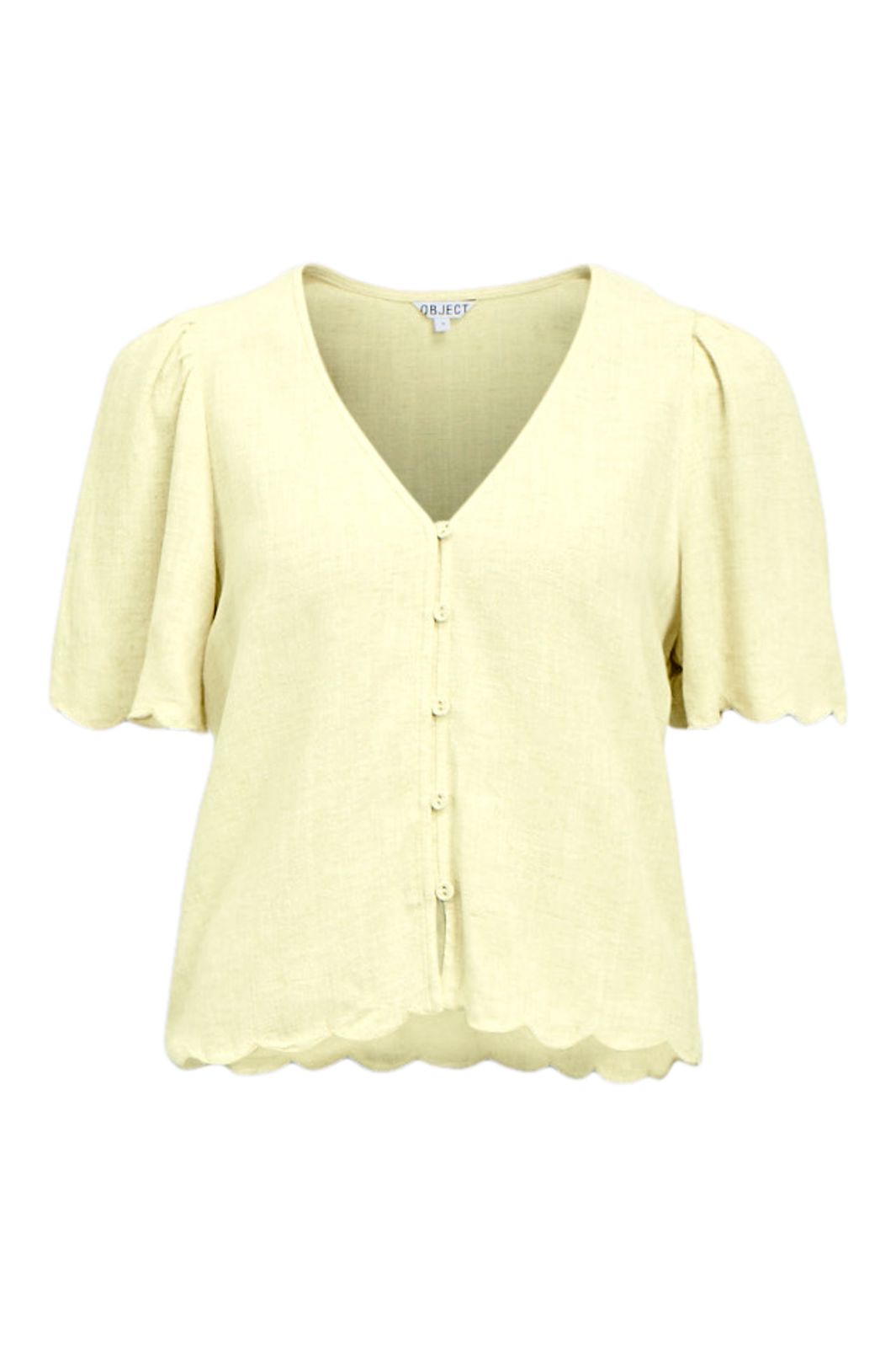 Object - Objsanne 2/4 Lo V-Neck Top - 5009012 Sunlight