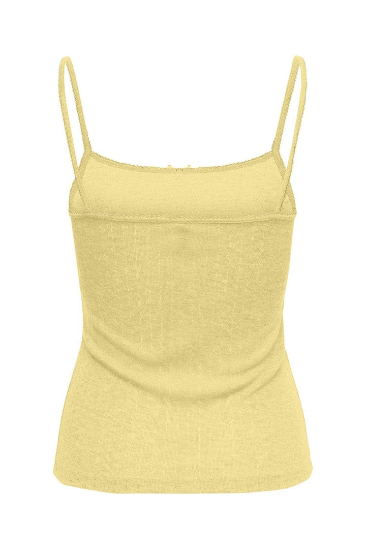 Only - Onl Kalli S/L Bow Rib Top - 4941121 Lemon Meringue Lemon Meringue Bow+Binding