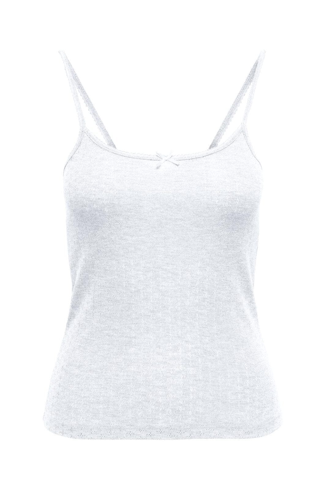 Only - Onl Kalli S/L Bow Rib Top - 4941122 Bright White Bright White Bow+Binding