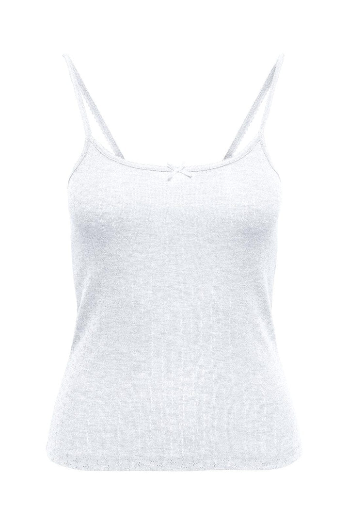 Only - Onl Kalli S/L Bow Rib Top - 4941122 Bright White Bright White Bow+Binding