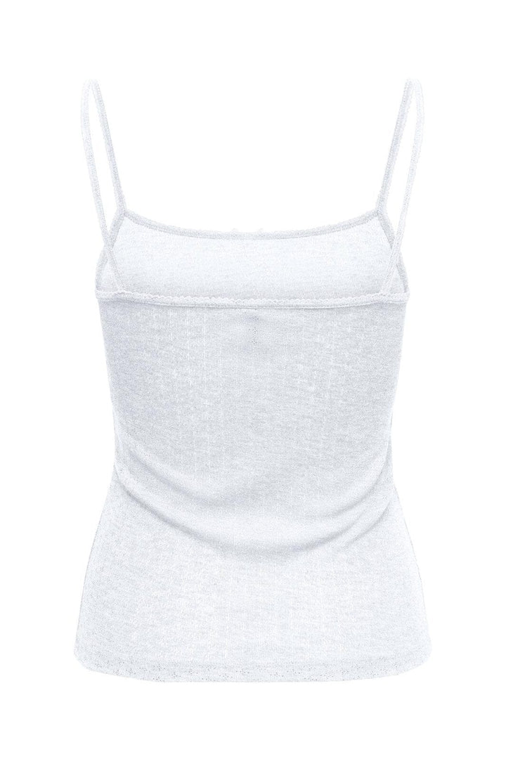 Only - Onl Kalli S/L Bow Rib Top - 4941122 Bright White Bright White Bow+Binding