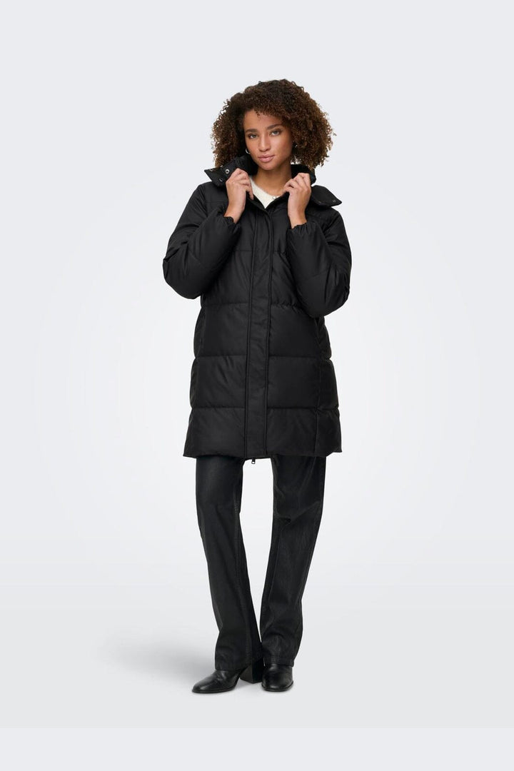 Only - Onlagnes Coated Long Puffer Coat - 4925204 Black