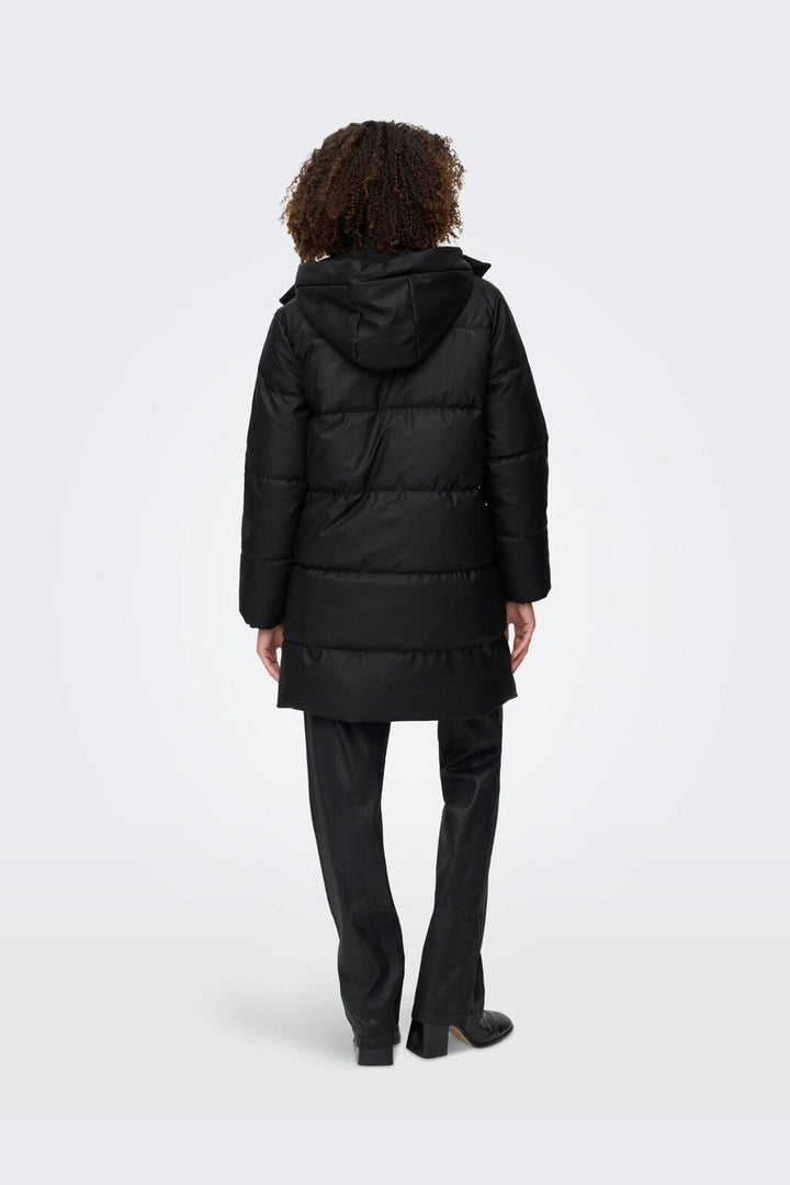 Only - Onlagnes Coated Long Puffer Coat - 4925204 Black