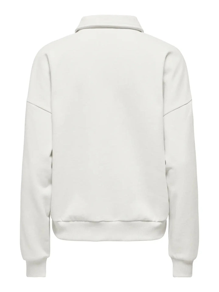 Only - Onlagnes L/S Polo Pr Swt - 5059830 Cloud Dancer Light Gold Buttons Sweatshirts 