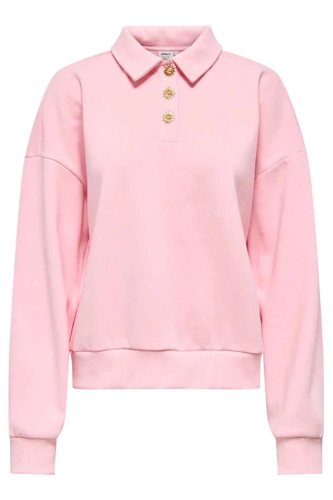Only - Onlagnes L/S Polo Pr Swt - 5059831 Romance Rose Light Gold Buttons Sweatshirts 