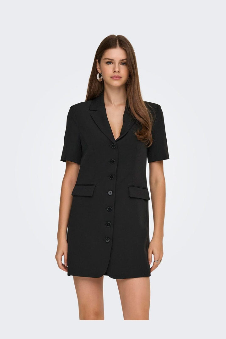 Only - Onlalvina Life S/S Blazer Dress Tlr - 4978463 Black