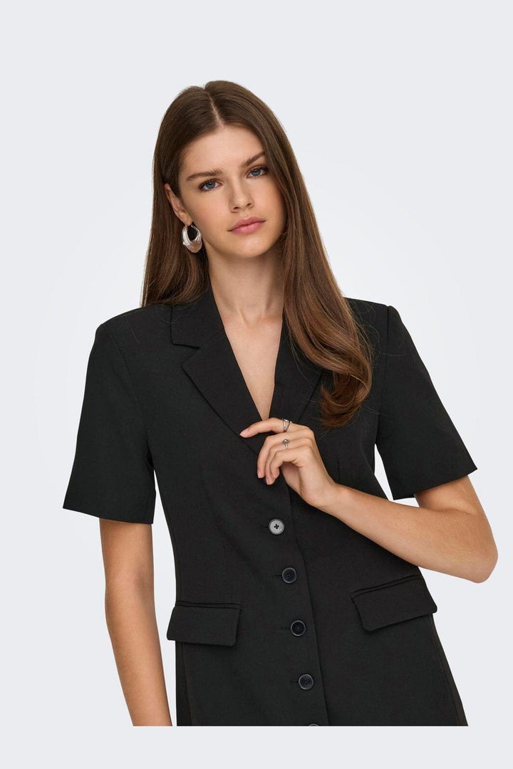Only - Onlalvina Life S/S Blazer Dress Tlr - 4978463 Black