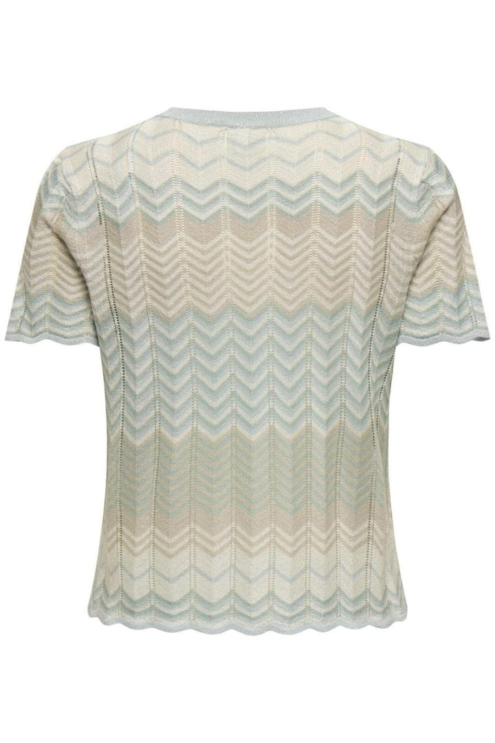 Only - Onlalvira Life Ss Glitter O-Neck Knt - 4787822 Cloud Blue Cloud/Blue S/Feather/Silver Glitter T-shirts 