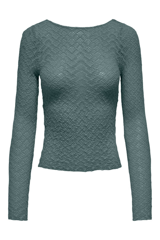 Only - Onlangila L/S Deep Back Top Box - 4928821 Balsam Green Bluser 