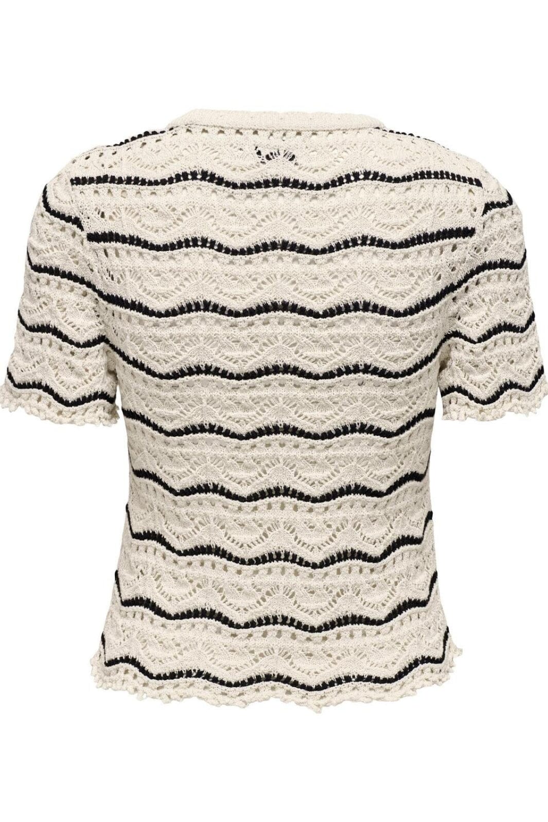 Only - Onlannasofia Life Ss Stripe O-Neck Knt 15318123 - 4453942 - Birch Black