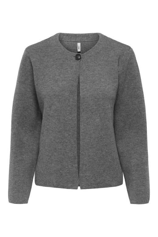 Only - Onlanneli Life Ls Button Jacket Cc Knt - 4776283 Medium Grey Melange