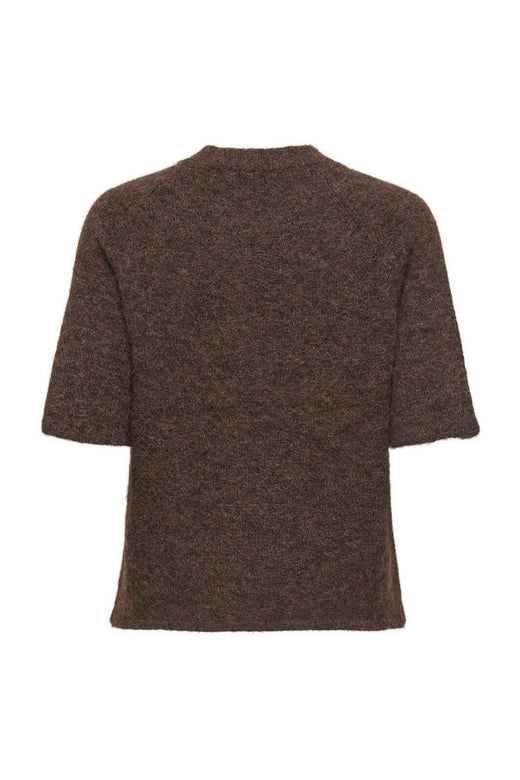Only - Onlazu 2/4 Raglan O-Neck Knt - 4889213 Seal Brown Melange
