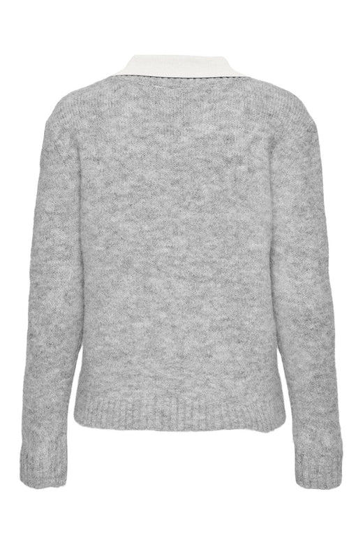 Only - Onlazu Ls Polo Neck Knt - 4959031 Light Grey Melange Cloud Dancer