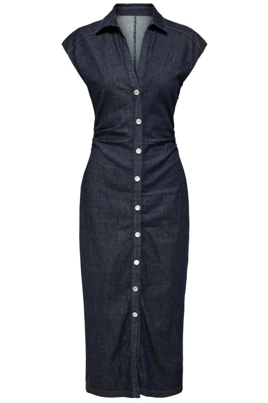 Only - Onlbabe Capsleeve Midi Dress Rinse - 4921304 Dark Blue Denim