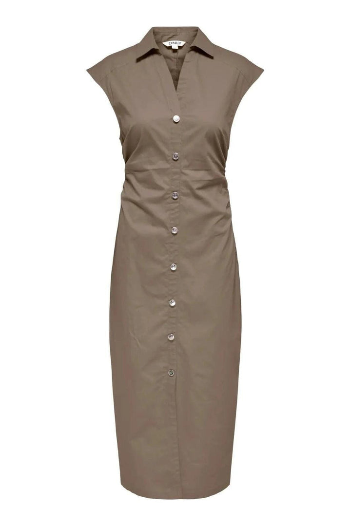 Only - Onlbabe-Zora Capsleeve Midi Dress - 5047761 Walnut Kjoler 