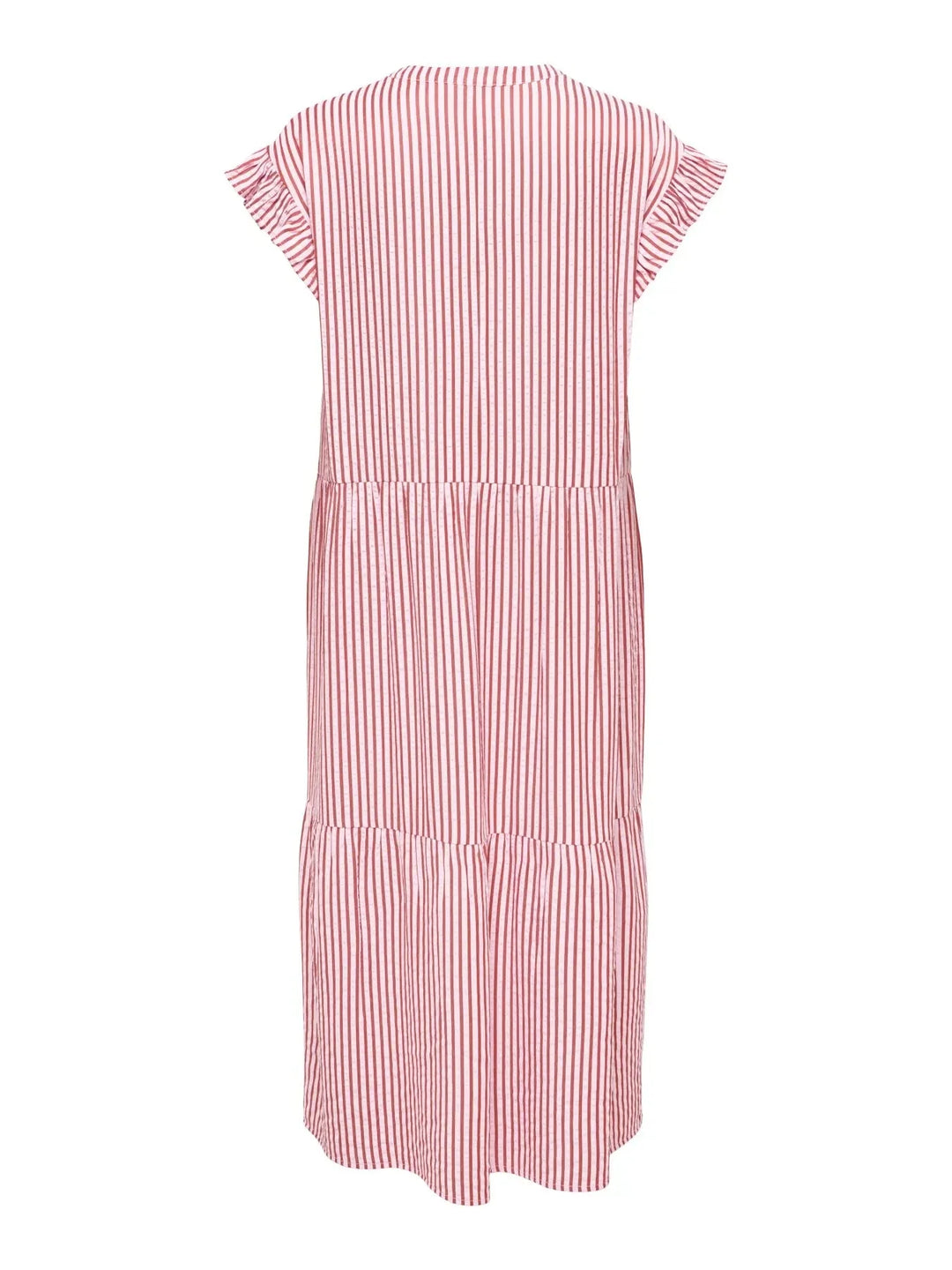 Only - Onlbari Sl Fril Vneck Midi Dress - 5029953 Romance Rose W. Spice Apple Kjoler 