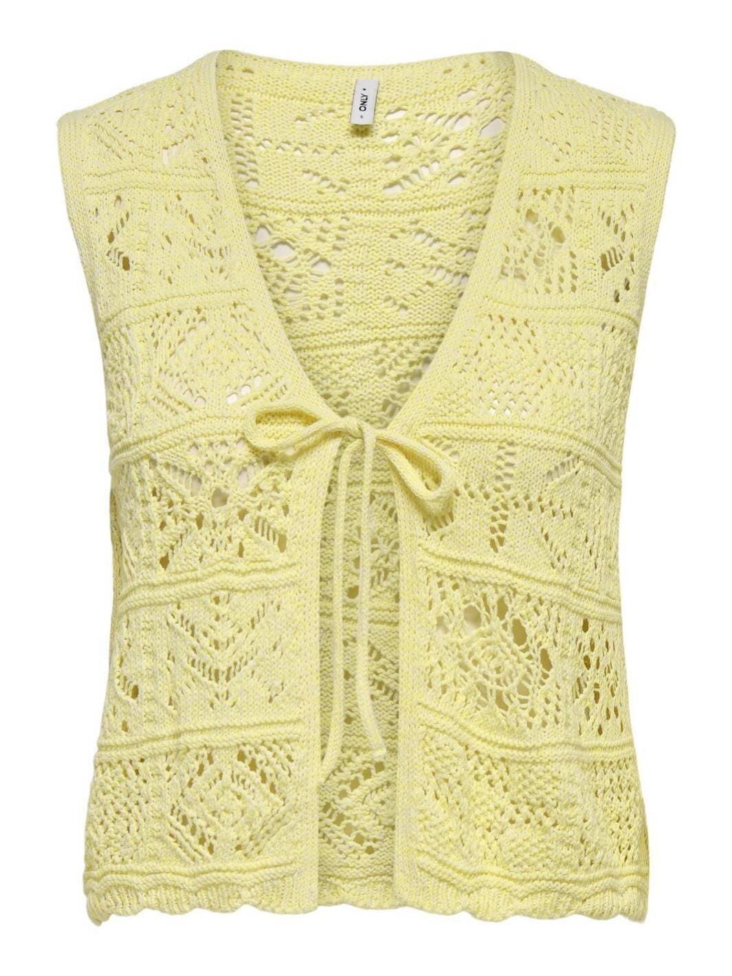 Only - Onlbeach Life Sl Tie Vest Knt - 4746890 Wax Yellow