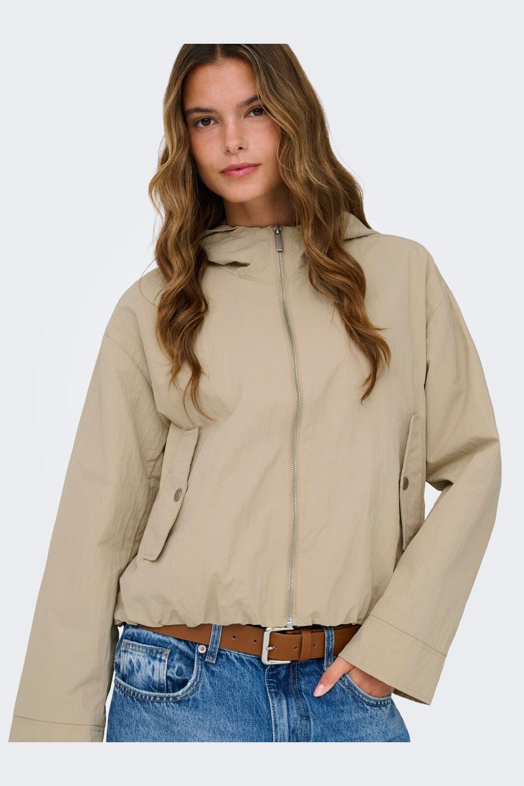 Only - Onlbealo Hood Jacket - 4705506 Humus Silver Trim