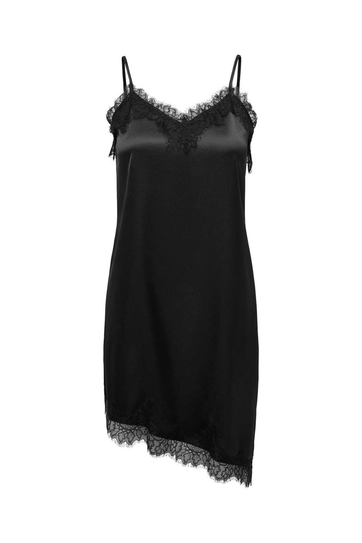 Only - Onlbella Strap Satin Lace Dress - 5083911 Black