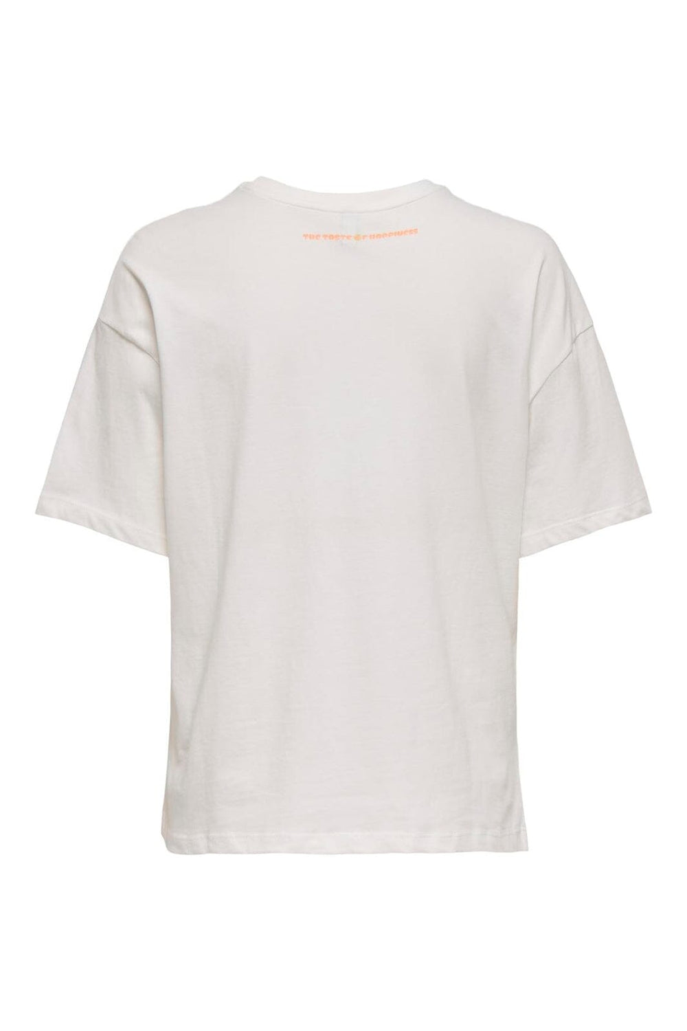 Only - Onlbolette S/S Top Box Cc - 4936979 Cloud Dancer Orange Vibes