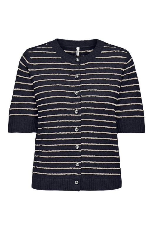 Only - Onlchester Life Ss Stripe Cardi Cc Knt - 4959812 Night Sky Humus/Mel/Silver Button