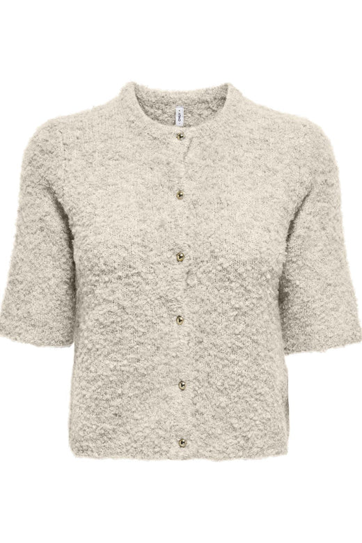 Only - Onlcille Ss O-Neck Cardigan Cc Knt - 4853495 Birch Melange Cardigans 