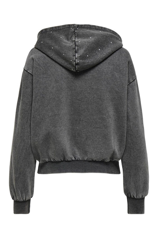 Only - Onlcoen L/S Rhinestone Hood Swt - 4863513 Black Silver Rihnestone