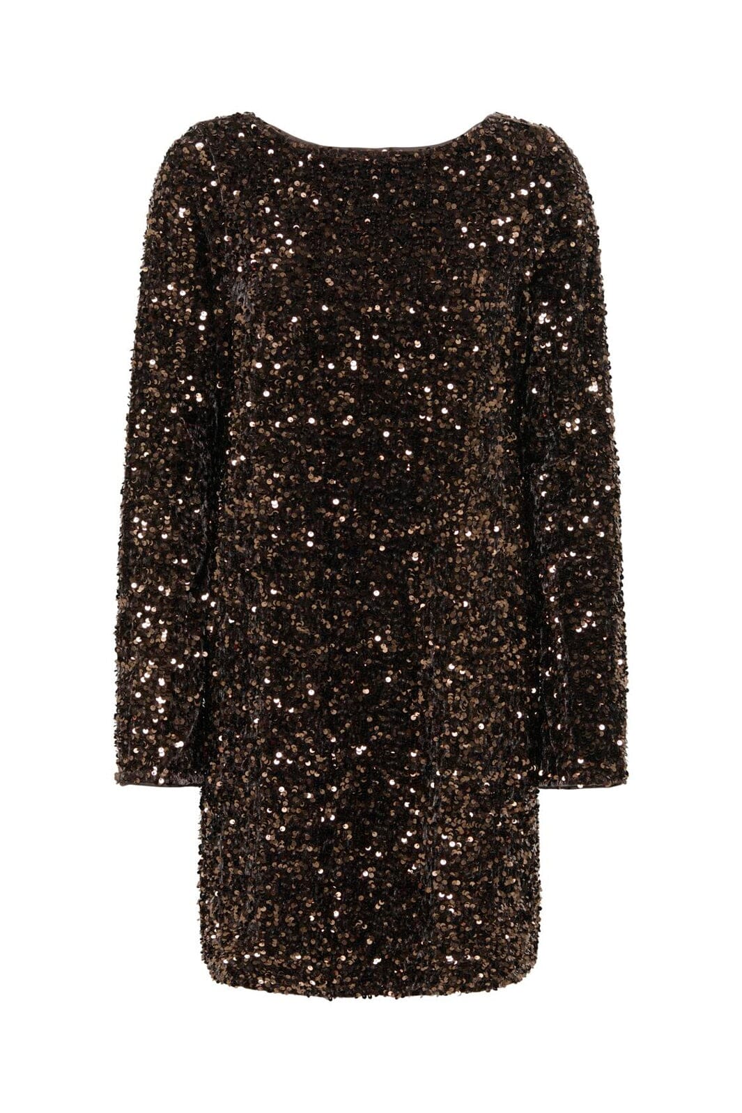 Only - Onlconfidence L/S Bell Dress - 5128838 Chocolate Torte Dtm Sequin