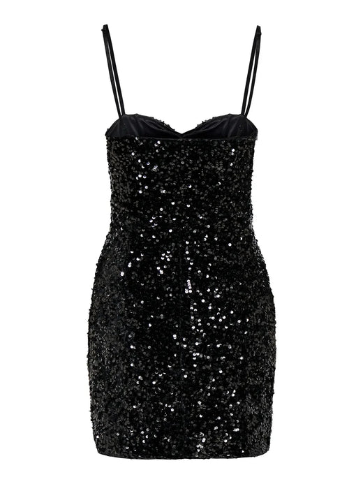 Only - Onlconfidence S/L Sequins Tube Dress - 4877654 Black Black Sequins Kjoler 