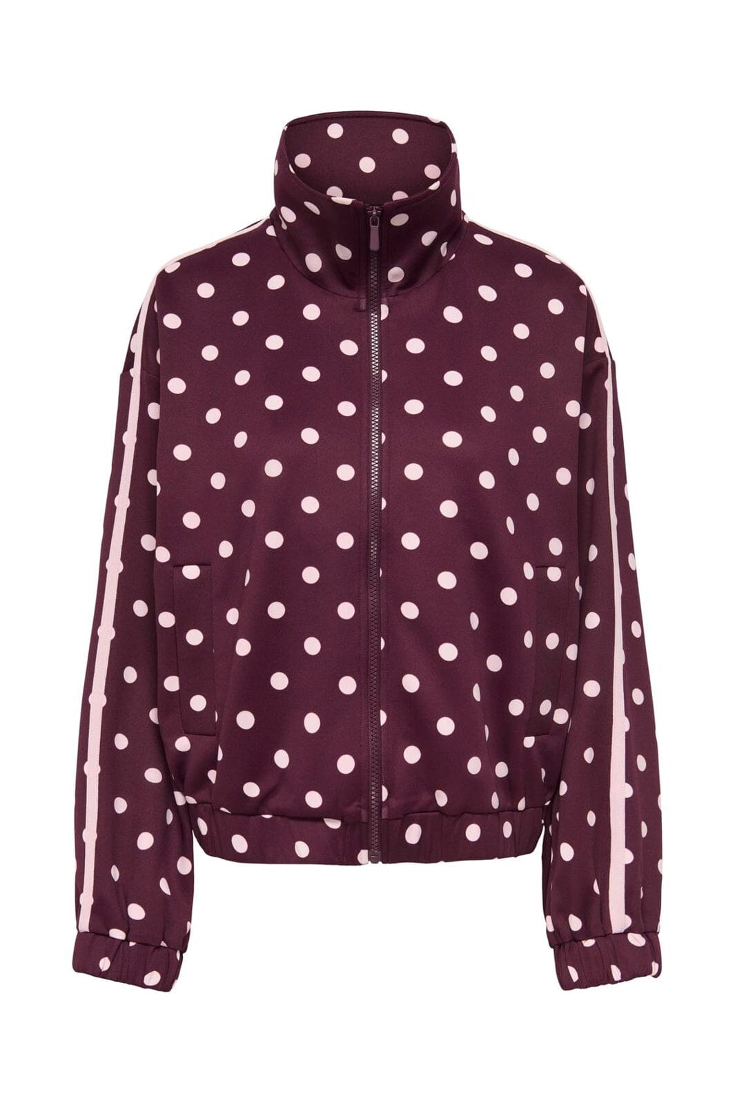 Only - Onldotier Zip Jacket - 5265249 Fig Parfait Pink Dots + Panels