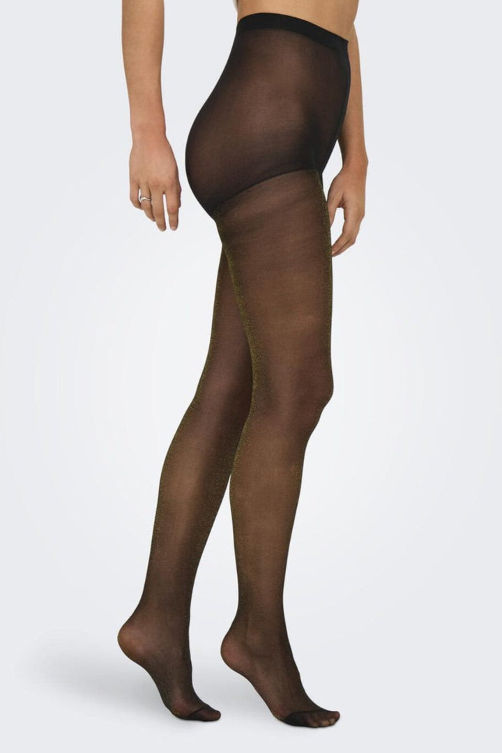 Only - Onlea 20 Den Lurex Tights - 4361176 Black W. Gold Lurex