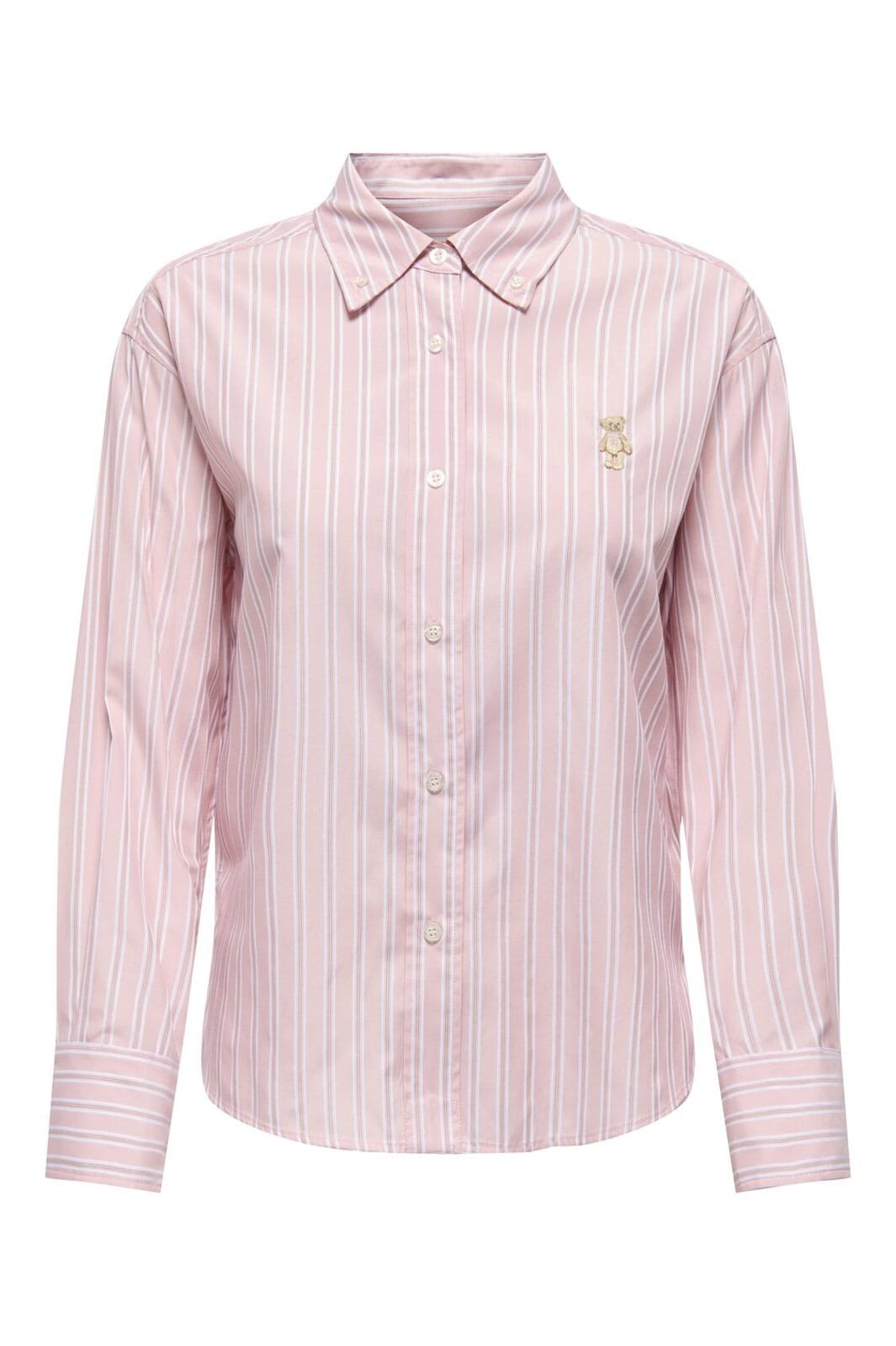 Only - Onlelara L/S Emb Shirt - 4976625 Crystal Rose Cloud Dancer