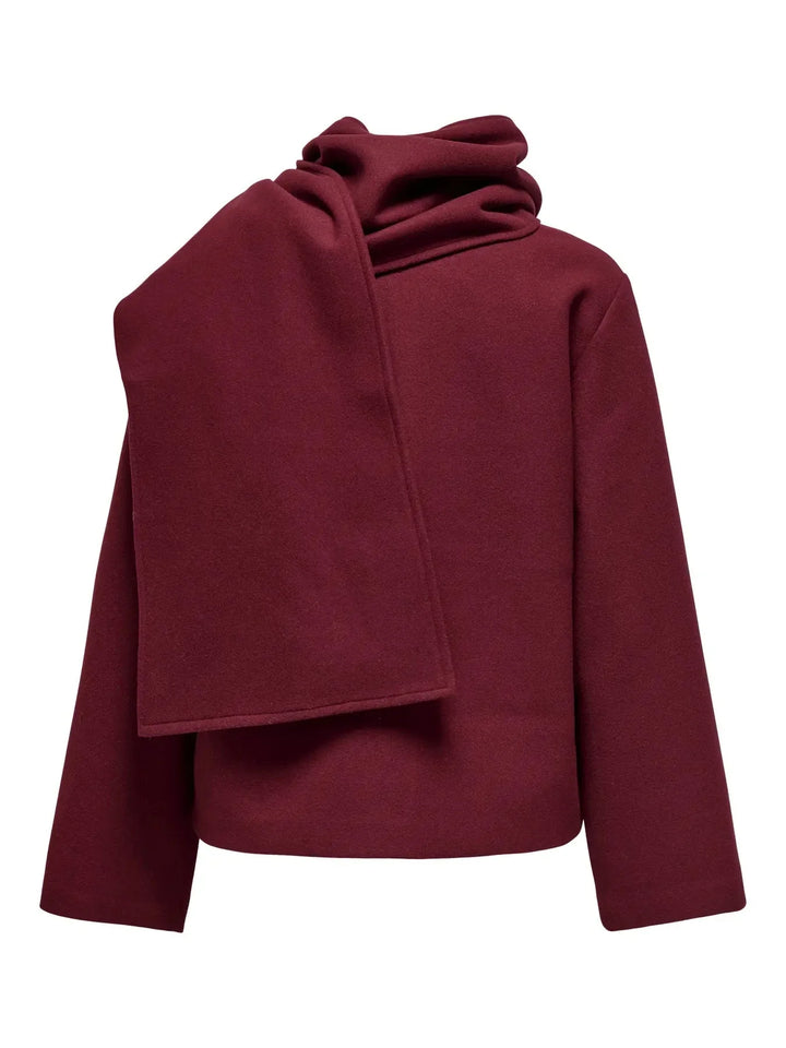 Only - Onlelba Life Scarf Jacket Cc - 4852333 Cabernet W.Rose Lining Frakker 