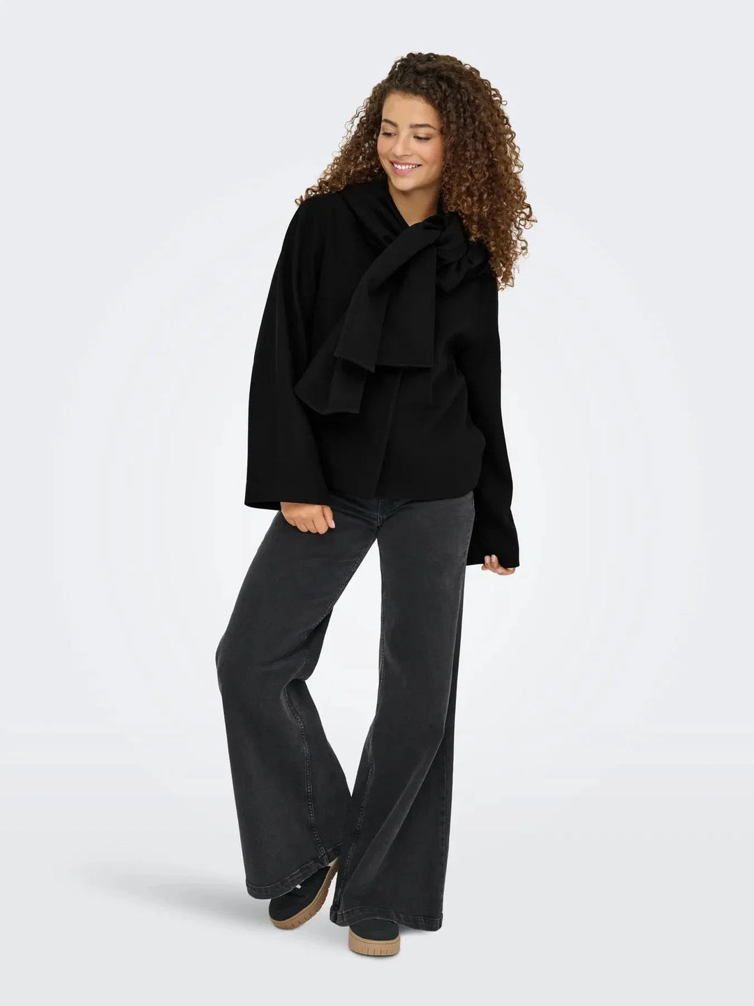 Only - Onlelba Life Scarf Jacket Cc - 4852335 Black W.Rose Lining Frakker 