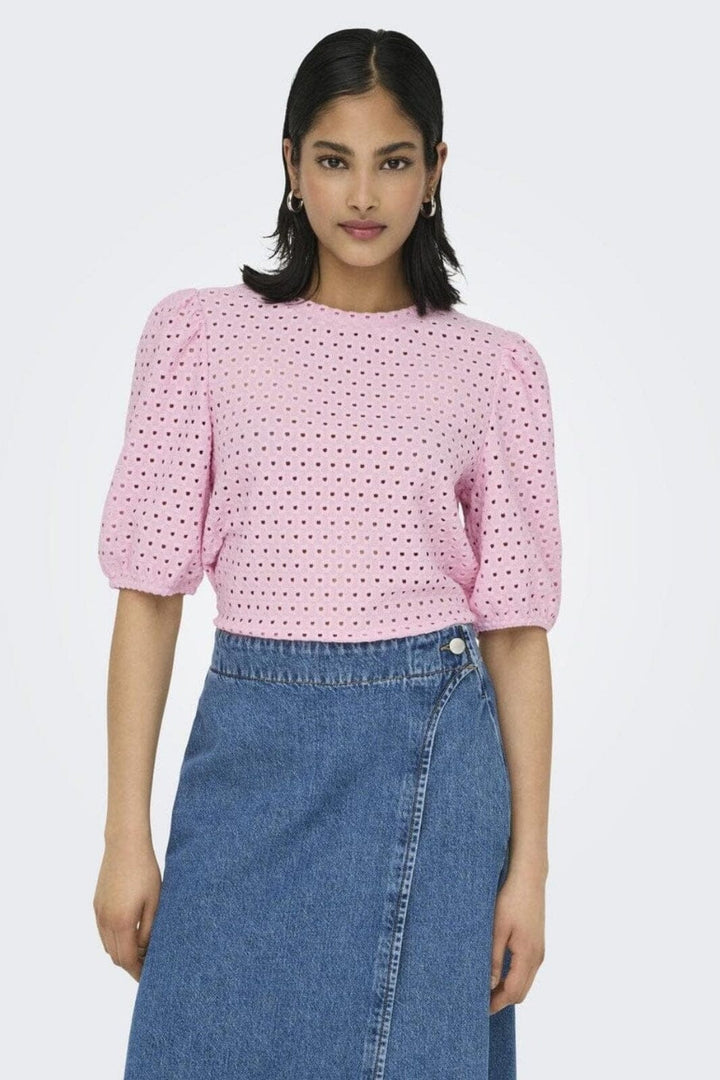 Only - Onlelisa S/S O-Neck Top Box - 4738418 Roseate Spoonbill