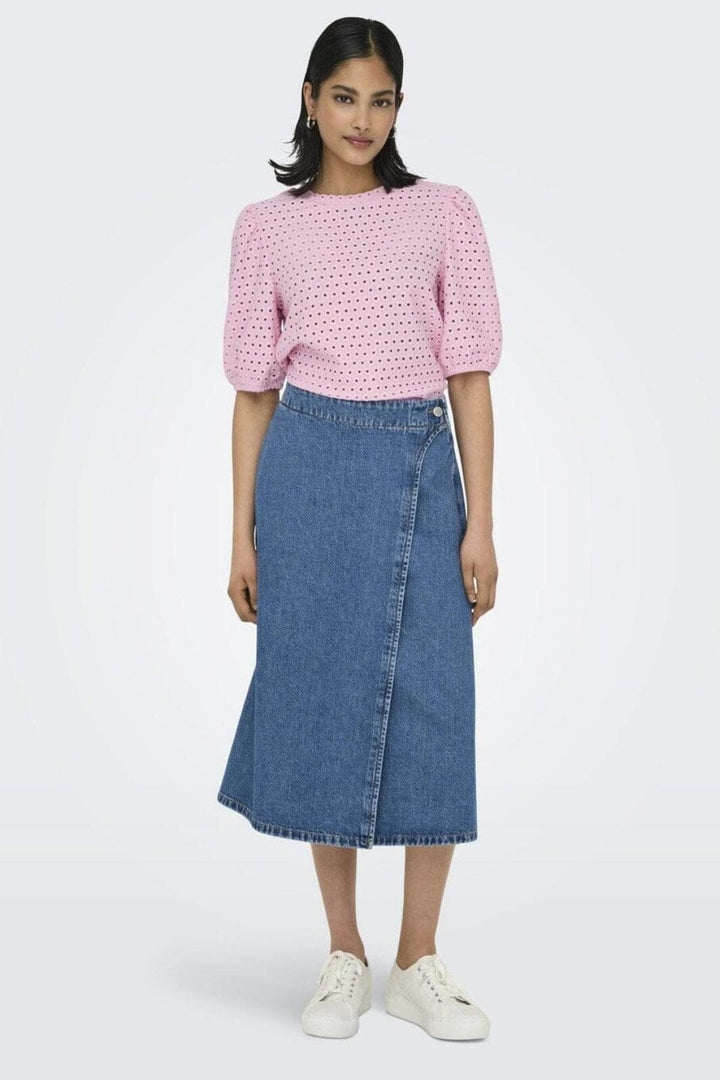 Only - Onlelisa S/S O-Neck Top Box - 4738418 Roseate Spoonbill