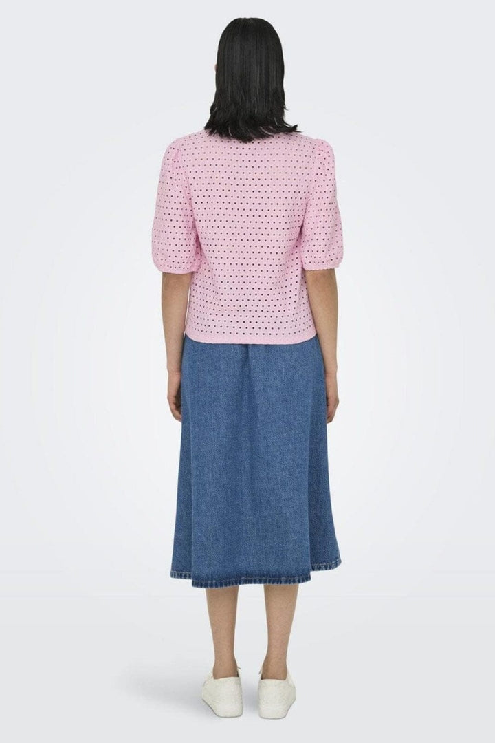 Only - Onlelisa S/S O-Neck Top Box - 4738418 Roseate Spoonbill
