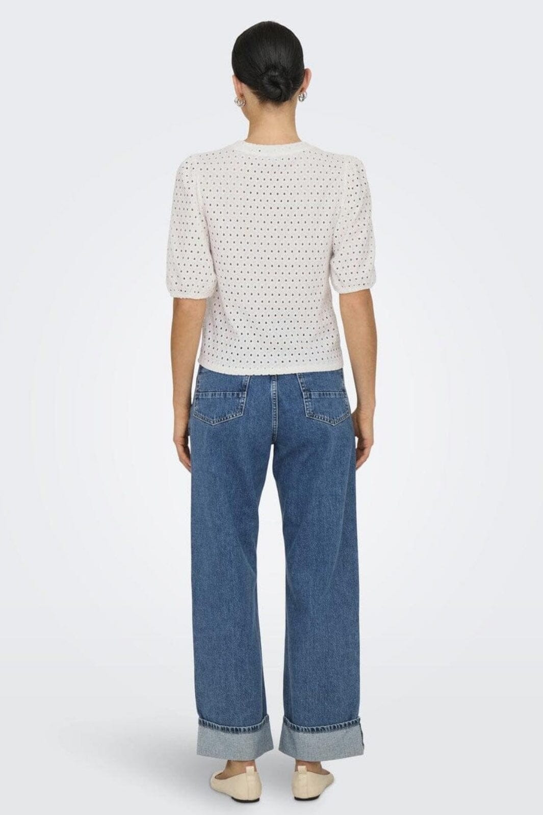 Only - Onlelisa S/S O-Neck Top Box - 4738419 Cloud Dancer