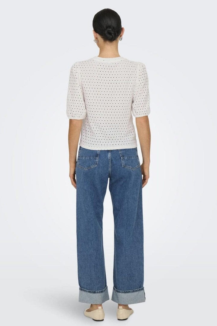 Only - Onlelisa S/S O-Neck Top Box - 4738419 Cloud Dancer