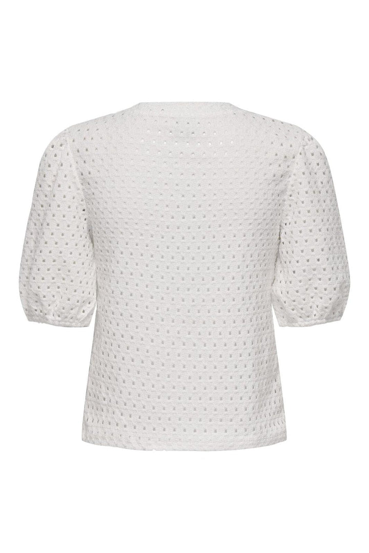 Only - Onlelisa S/S O-Neck Top Box - 4738419 Cloud Dancer