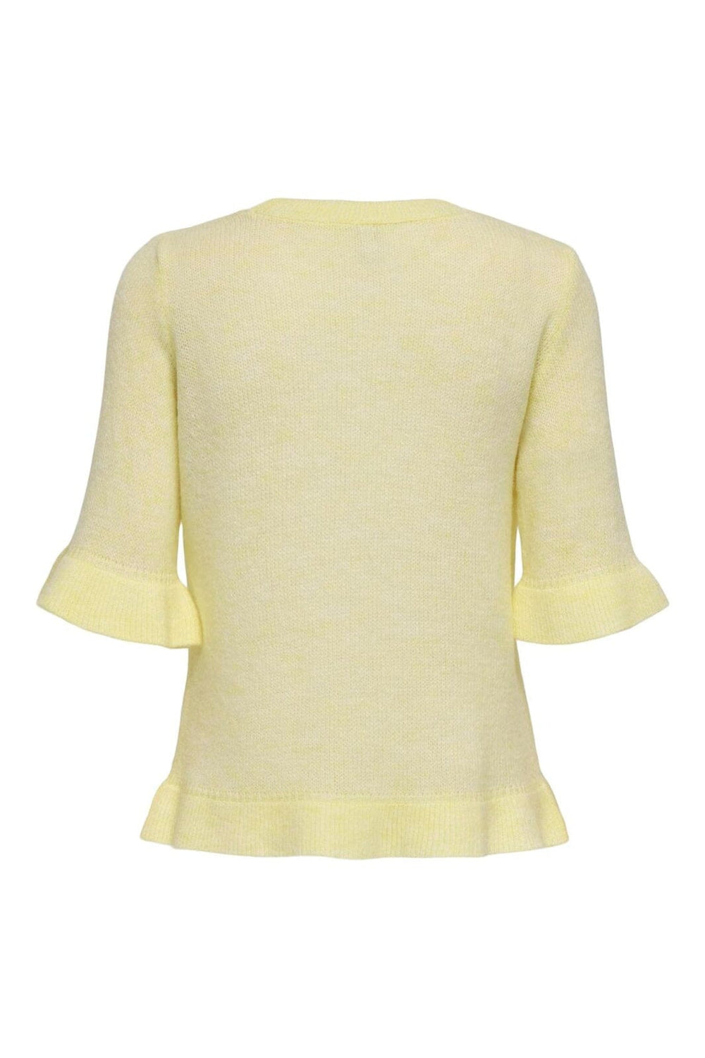 Only - Onlella Ss Frill O-Neck Knt - 4992505 Sunlight Melange
